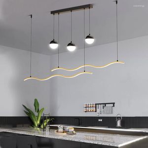 Lustres Moderne Led Minimaliste Pour Salle À Manger Tables De Nourriture Cuisine Île Bar Comptoir Éclairage Suspendu Plafonniers Suspendus