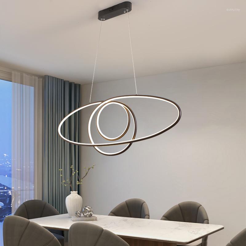 Żyrandole nowoczesne wisiorek LED żyrandolowy wystrój halowy do restauracji jadalnia Living Kitchen Aluminium Lampa Sufit Oprawa oświetlenia