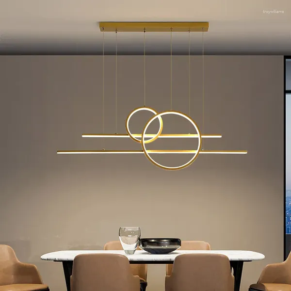 Candelabros modernos accesorios de iluminación LED colgantes para sala de estar comedor cocina restaurante bar decoración lámpara colgante oro negro