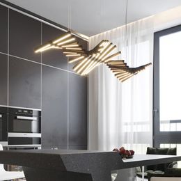 Kroonluchters Moderne Led Piano Wave Kroonluchter Bot Bot Designer Lighting Office Restaurant Bar