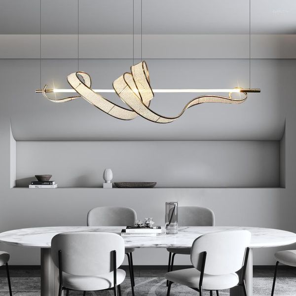 Lustres Moderne LED Restaurant Lustre En Cristal Longue Créativité Artistique De Cuisine Island Designer