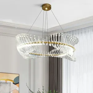 Lustres du salon moderne Chandelier LED CHAMBORD VILLA BOX Studio Fishbone Lamp Simple atmosphère translucide acrylique
