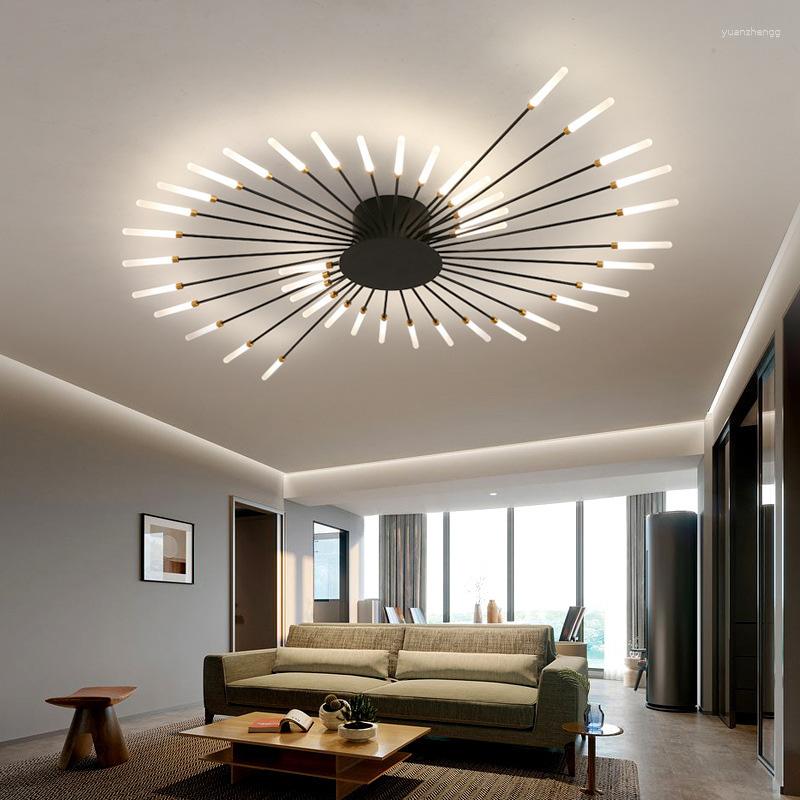 Kroonluchters moderne woonkamer vuurwerkstijl plafond kroonluchter koplamp eenvoudige el lobby slaapkamer lamp led verlichting