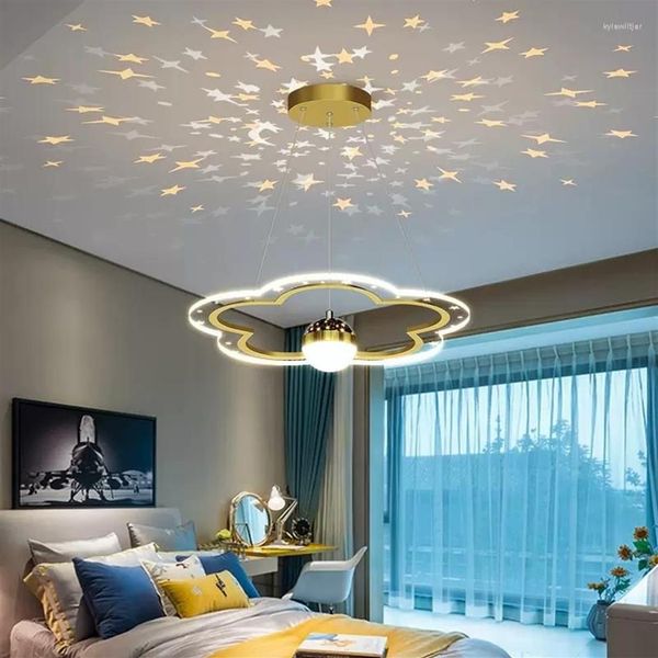 Lustres Moderne belle LED lustre lampes pour enfants chambre étude plafond pendentif lumières pépinière chambre éclairage intérieur Fixt291B