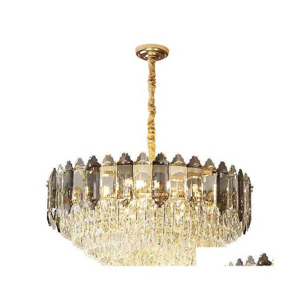 Lustres Lustre moderne cristal Led Lustre éclairage salon lampe décoration de la maison suspendus luminaires Luminaire goutte de Dh2Fn