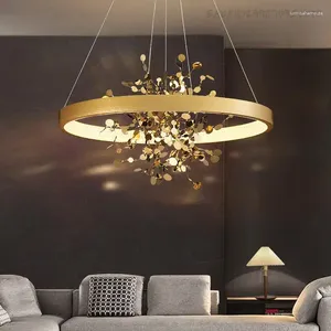 Lustres Lustre de plafond de luxe moderne salle à manger maison cuivre décoration éclairage chambre suspendus lumières salon pendentif LED