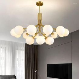 Kroonluchters moderne luxe kroonluchter gouden glaslamp schaduw verlichting Noordse romantische led Italiaanse ontwerpbubbel