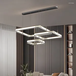 Kroonluchters moderne luxe ringen LED -verlichting woonkamer eetkamer hanglampen huizen decor slaapkamer lampara hangende lamp luminaria
