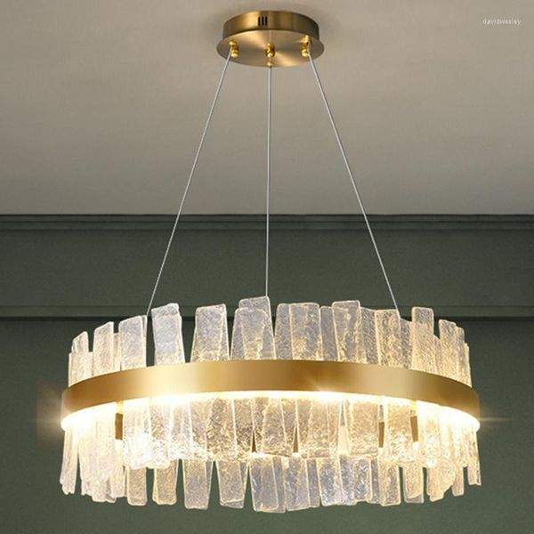 Candelabros Lámpara de araña de cristal manual moderna Sala de estar Lustre Dormitorio Decoración LED Comedor Luces colgantes de lujo
