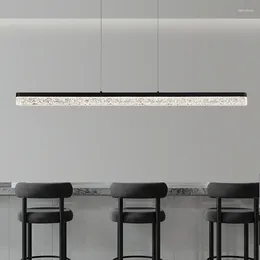 Lustres du minimalisme moderne lustre LED pour salle à manger du bar de cuisine chambre salon de vie noire de conception de résine