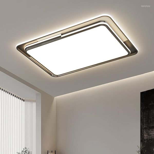 Lustres Moderne Minimaliste LED Plafonnier En Aluminium Doré Noir Créatif Lignes Géométriques Carré Circulaire Étude Salon