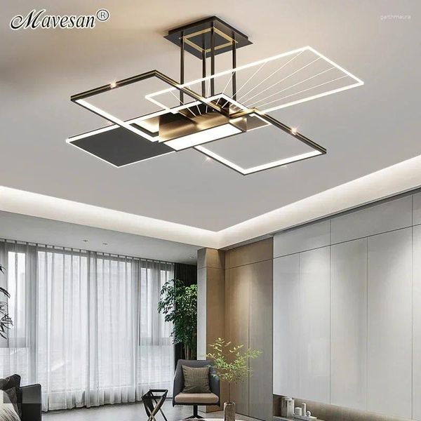 Lustres de plafond minimaliste moderne lustre noir blanc gris blanc pour le salon chambre à manger lampe à la maison décor