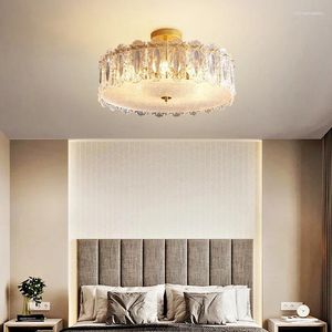 Kroonluchters Modern Minimalistisch LED Kroonluchter Licht voor Living Eetkamer Slaapkamer Foyer Hall Garderobe Indoor Warm Home Lamp Crystal Glass
