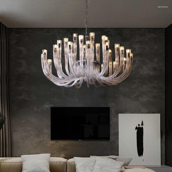 Lustres Moderne Minimaliste Salon Lustre En Verre En Forme De U Designer Creative Lumière De Luxe Chambre Personnalité Art Lampe