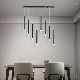 Candelabros Lámpara colgante LED de estilo minimalista moderno para comedor Cocina Bar Sala de estar Dormitorio Diseño negro Luz de araña de techo