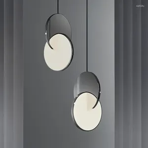 Lustres Moderne Miroir Rond Anneau Lampe LED Pendentif Lumières Table De Chevet Salle À Manger Cuisine Luminaire Décoration De La Maison Accessoires Intérieur Lightin