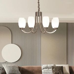 Kroonluchters Modern Nikkel Metaal Led Glas Hangend Leven Eettafel Kamer Decor Slaapkamer Hanglampen Armaturen Armatuur Lampen