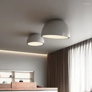 Lustres modernes nordique de style simplicité lampe plafond LED pour le salon chambre à manger cuisine gris blanc rond de lustre
