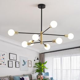 Lustres moderne nordique Spoutnik noir lampe à LED éclairage à la maison luminaires d'intérieur pendentif plafond non inclus ampoules 2023