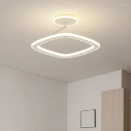 Lustres lampes suspendues modernes chambre nordique pur blanc métal lampe intérieur salon lustre lumière maison luminaires Led