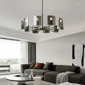 Lustres moderne postmoderne LED lustre pour salon chambre salle à manger cuisine noir cuivre verre suspendu conception lumière