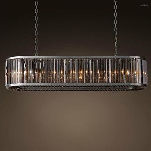 Lustres Moderne Rétro Luxe K9 Lustre En Cristal Villa Famille Cuisine Îlot Salon Lumière Décorative Multi Type LED Éclairage