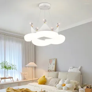 Lustres modernes Roantic Princess Room Crown Lamp Nordic Nordic Creative Children's Girl Girl Bedroom Chandelier LED Cloud Light