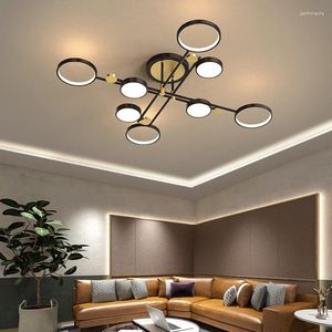 Lustres Moderne Simple lustre LED décoration intérieure luminaire salon Restaurant suspension lampe fer Art plafonniers