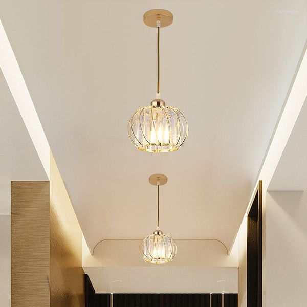 Lustres Moderne Simple Créatif Cristal Allée Lampe Couloir Balcon Plafond Restaurant Lustre Porche D'entrée
