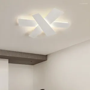 Lustres Moderne Simple Design LED Lustre Pour Salon Chambre À Manger Cuisine Étude Plafonnier Blanc Télécommande Lumière