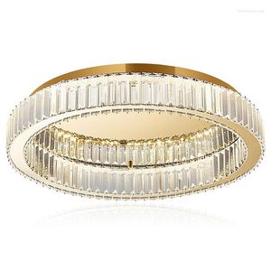 Chandeliers Modern Simple K9 Crystal Led Ceiling Round Chandelier Living Room Bedroom Study Decorative Interior Lighting