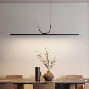Kroonluchters Moderne eenvoudige LED-plafondkroonluchter Eetkamer Keuken Bureaus Zwart Wit Hanglamp Woondecoratie Hanglamp