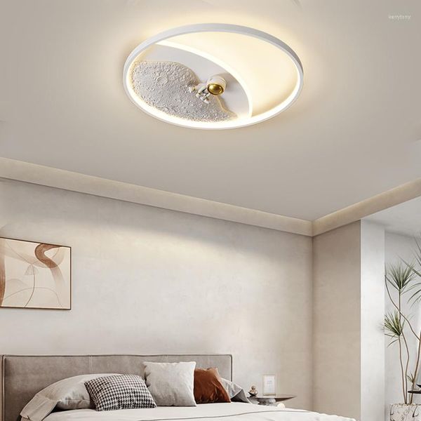 Lustres Moderne Simple Lune Conception Led Lustre Pour Enfants Chambre Enfant Chambre Cuisine Étude Plafonnier Rond Télécommande Lumière