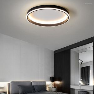 Kroonluchters Moderne Eenvoudige Stijl LED Plafondlamp Voor Woonkamer Slaapkamer Eetkamer Keuken Zwart Design Ronde Kroonluchter Verlichtingsarmaturen