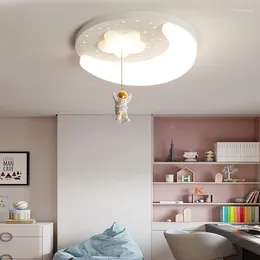 Kroonluchters Modern Wit plafond Kindslaapkamer Noordelijke astronaut Led hanglampen Woonkamer Art Home Decor Lighting Fixture