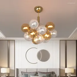 Lustres en verre multicolore balle lampara colgante techo suscitation à LED pour la salle à manger vivante suspension de chambre à coucher luminaire