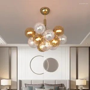 Kroonluchters Multicolor Glass Ball Lampara Colgante Techo LED Hanglichten voor levende eetkamer slaapkamer ophanging Luminaire