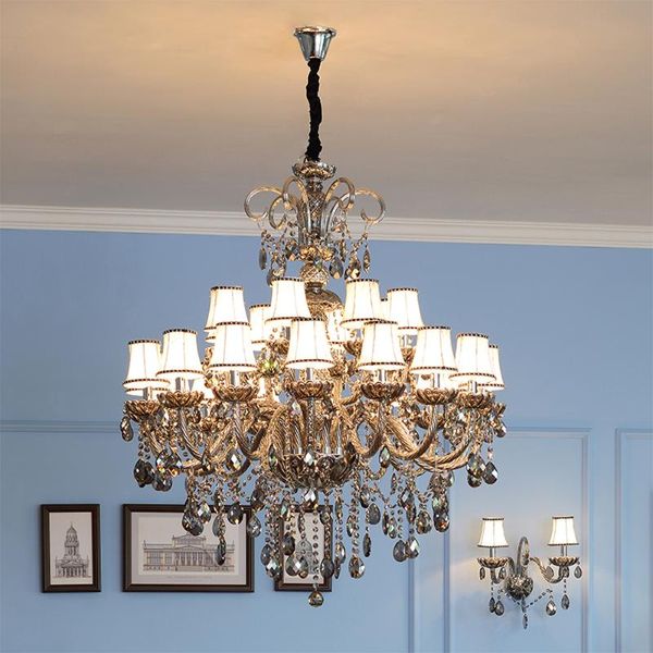 Lámparas de araña de cristal de Murano, colgante de techo para sala de estar, cristal gris humo para escaleras, luces colgantes para cocina
