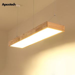 Kroonluchters natuurlijke houten plafond kroonluchter rechthoekige hanglamp eetkamer opknoping licht kantoor opgeschort verlichtingsarmaturen