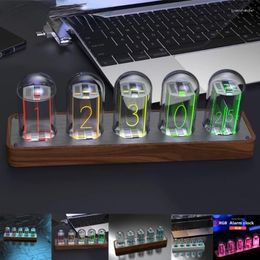 Lámparas de araña Nixie Tube Clock Glow Tubes Analógico Creativo Retro Digital RGB Luz de noche Exquisito Escritorio Decoración del hogar Regalo