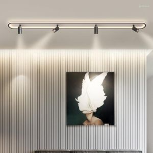 Kroonluchters geen hoofdlicht woonkamer verlichting spoor LED Shop ultrahelder kleding bureau oppervlakte gemonteerde strip spotlight