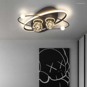 Lustres Nordique Lumière Atmosphérique De Luxe Salon Led Plafonniers Moderne Cercle Minimaliste Tout En Cuivre Table À Manger Chambre