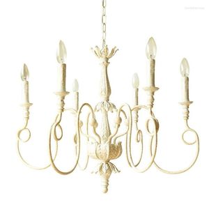 Lustres Nordic Beige Chandelier Lumières Chambre Salon Vintage Or Français Country Lampes Maison Décor Suspendu Luminairese