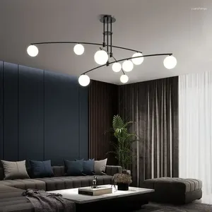 Lustres nordiques lustre moderne style minimaliste de style maison lampes de salon décor de chambre à coucher la lampe suspendue g9led iron art suspendu luminaire