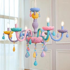 Lustres Nordique enfants plafond lustre bougie lampe pour fille chambre salon Loft Design pendentif lumières décor à la maison luminaire intérieur