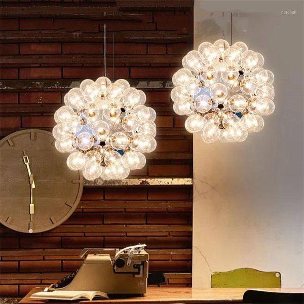 Lustres nordics en verre transparent lampe à bulles de lampe taraxacum pour la chambre salon bar villa décor LED Dinging Table Hanging Light