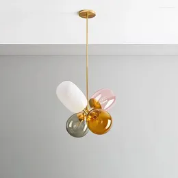 Kroonluchters Noordse kleurrijke ballonglazen kinderkamer slaapkamer dineren hangende lampen loft modern verlichting luminaire decor