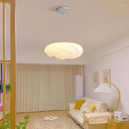 Kroonluchters Noordse creatieve LED wolk pompoenlamp slaapkamer kinderkamer kroonluchter dimpelbaar met externe binnenverlichtingslampen
