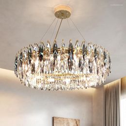 Lustres nordiques cristal rond lustre or e14 pour manger le salon table centrale chambre suspendue lampes de luxe décor luxe lustres luminaire