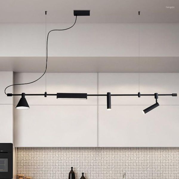 Lámparas de araña Diseñador nórdico Led Lámpara Spot Light Negro para mesa Comedor Cocina Bar Lámpara colgante Decoración para el hogar Iluminación Accesorio de suspensión